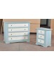 MOBILI 2G - GRUPPO COMO' E 2 COMODINI LACCATO AZZURRO/BIANCO PATINATO