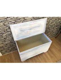 MOBILI 2G - CASSAPANCA IN LEGNO MASSELLO SPAZZOLATO  L.95 P.48,5 H.55