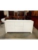 MOBILI 2G - MADIA MODERNA 2 ANTE E 2 CASSETTI ABETE BIANCO SPAZZOLATO  L.185P.50H.84 VISTA FRONTALE