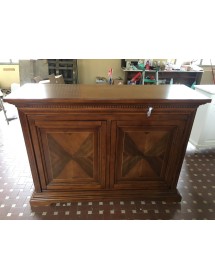 MOBILI 2G - MADIA CREDENZA LEGNO 2 ANTE 2 NH. 115 NOCE BASSANO L.160 P.53 VISTA FRONTALE