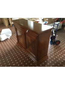 MOBILI 2G - MADIA CREDENZA LEGNO 2 ANTE 2 NH. 115 NOCE BASSANO L.160 P.53 VISTA LATERALE