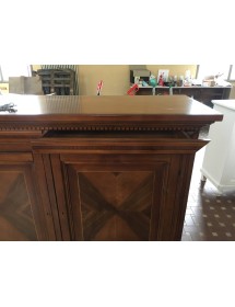 MOBILI 2G - MADIA CREDENZA LEGNO 2 ANTE 2 NH. 115 NOCE BASSANO L.160 P.53 VISTA FRONTALE CASSETTO APERTO