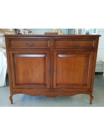 MOBILI 2G - MADIA CREDENZA ARTE POVERA IN LEGNO 2 PORTE BASSANO L.145 P.50 H.115 VISTA FRONTALE