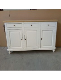 MOBILI 2G - Credenza napoletana shabby chic 3 porte 3 cassetti in legno bicolore povera L.150 x P.45 H.98