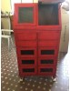 MOBILI 2G - DISPENSA ARTE POVERA SHABBY LEGNO ROSSO ANTICATO 80X42X153 vista frontale