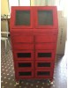 MOBILI 2G - DISPENSA ARTE POVERA SHABBY LEGNO ROSSO ANTICATO 80X42X153 vista frontale