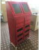 MOBILI 2G - DISPENSA ARTE POVERA SHABBY LEGNO ROSSO ANTICATO 80X42X153 vista laterale