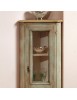 MOBILI 2G - Mobile Angolo in legno 1 porta 3 ripiani arte povera laccato verde 49X31X116 (1333) vista frontale