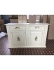 MOBILI 2G - CREDENZONE IN LEGNO BIANCO INVECCHIATO CON DECORI MISURA L.177 P.48 H.110