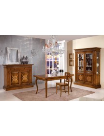 MOBILI 2G - CREDENZA IN LEGNO 2 PORTE CON ROSONE L.151 P.54 H.122