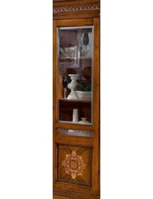 MOBILI 2G - VETRINA 2 PORTE IN LEGNO CON INTARSI L.157 x P.49 H.213
