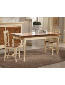 MOBILI 2G - TAVOLO RETTANGOLARE IN LEGNO ALLUNGABILE 160X85 FINITURA BICOLORE