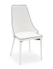 MOBILI 2G - SET 4 Sedie ecopelle bianca con bordo nero 45X42 H.95