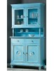CRISTALLIERA 2 PORTE SHABBY VINTAGE AZZURRO CONSUMATO 112x49x206