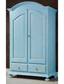 Armadio 2 porte shabby legno azzurro consumato 125X61X200