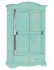 MOBILI 2G - ARMADIO SHABBY 2 ANTE SCORREVOLI LEGNO VERDE CONSUMATO 122X59X200