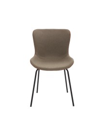 SET 4 SEDIE IMBOTTITE ECOPELLE/TESSUTO GAMBE NERE ACCIAIO