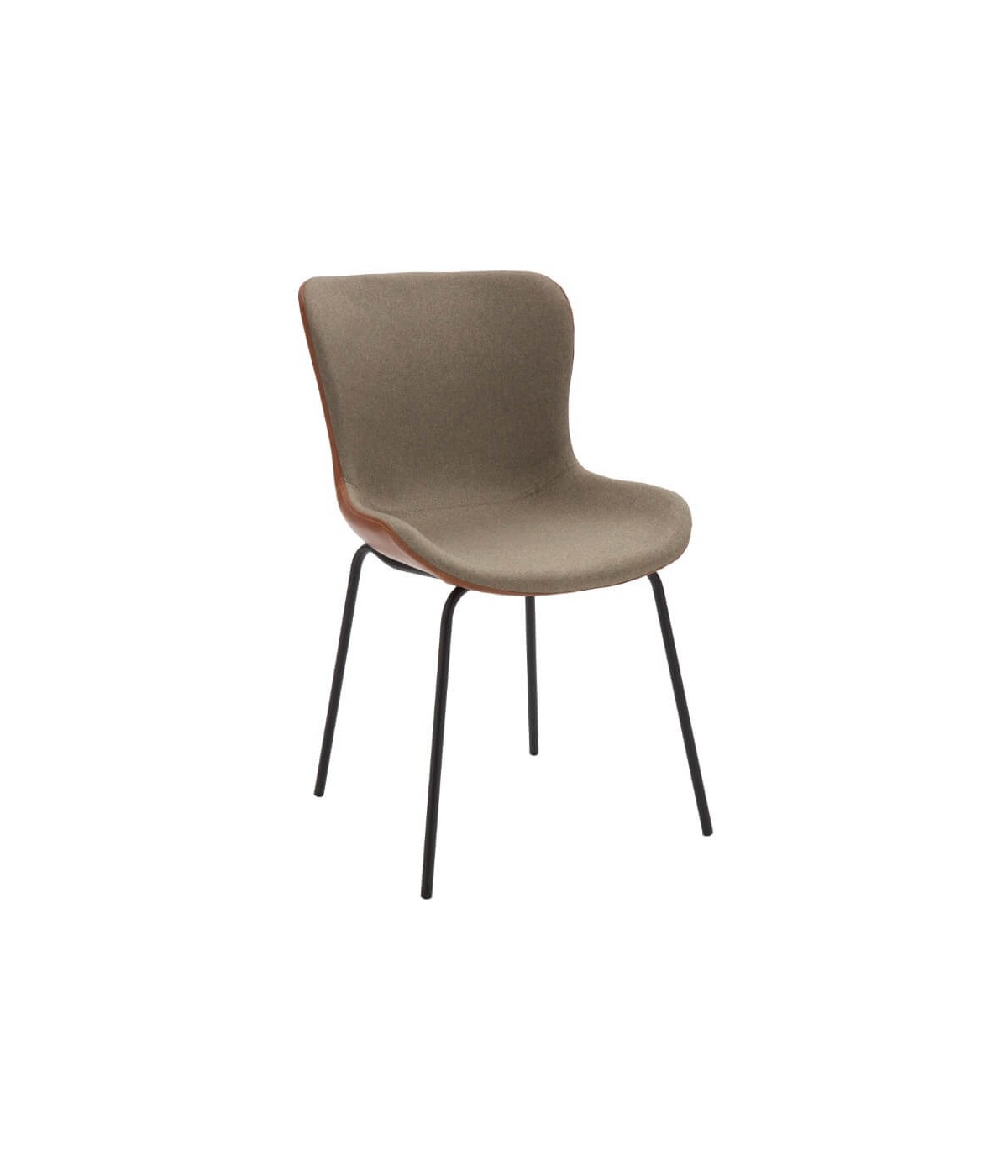 SET 6 SEDIE IMBOTTITE ECOPELLE/TESSUTO GAMBE NERE ACCIAIO