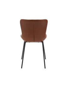 SET 6 SEDIE IMBOTTITE ECOPELLE/TESSUTO GAMBE NERE ACCIAIO
