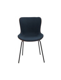 MOBILI 2G - SET 4 SEDIE IMBOTTITE ECOPELLE/TESSUTO GAMBE NERE ACCIAIO