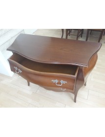 Comò classico bombato legno 3 cassetti tinta noce bassano 118x50x85