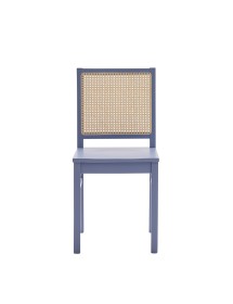MOBILI 2G - SET 2 SEDIE PAGLIA DI VIENNA IN LEGNO BLU SEDUTA LEGNO