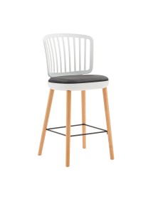 MOBILI 2G - SET 2 SGABELLI POLIPROPILENE SEDUTA IMBOTTITA SIMILPELLE