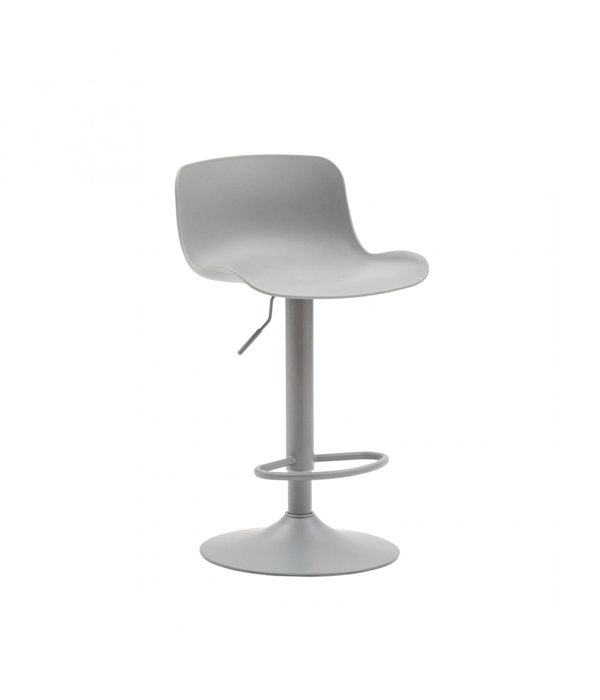 MOBILI 2G -  SET 2 SGABELLI REGOLABILI IN POLIPROPILENE GRIGIO CON POGGIAPIEDI