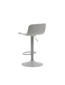 MOBILI 2G -  SET 2 SGABELLI REGOLABILI IN POLIPROPILENE GRIGIO CON POGGIAPIEDI