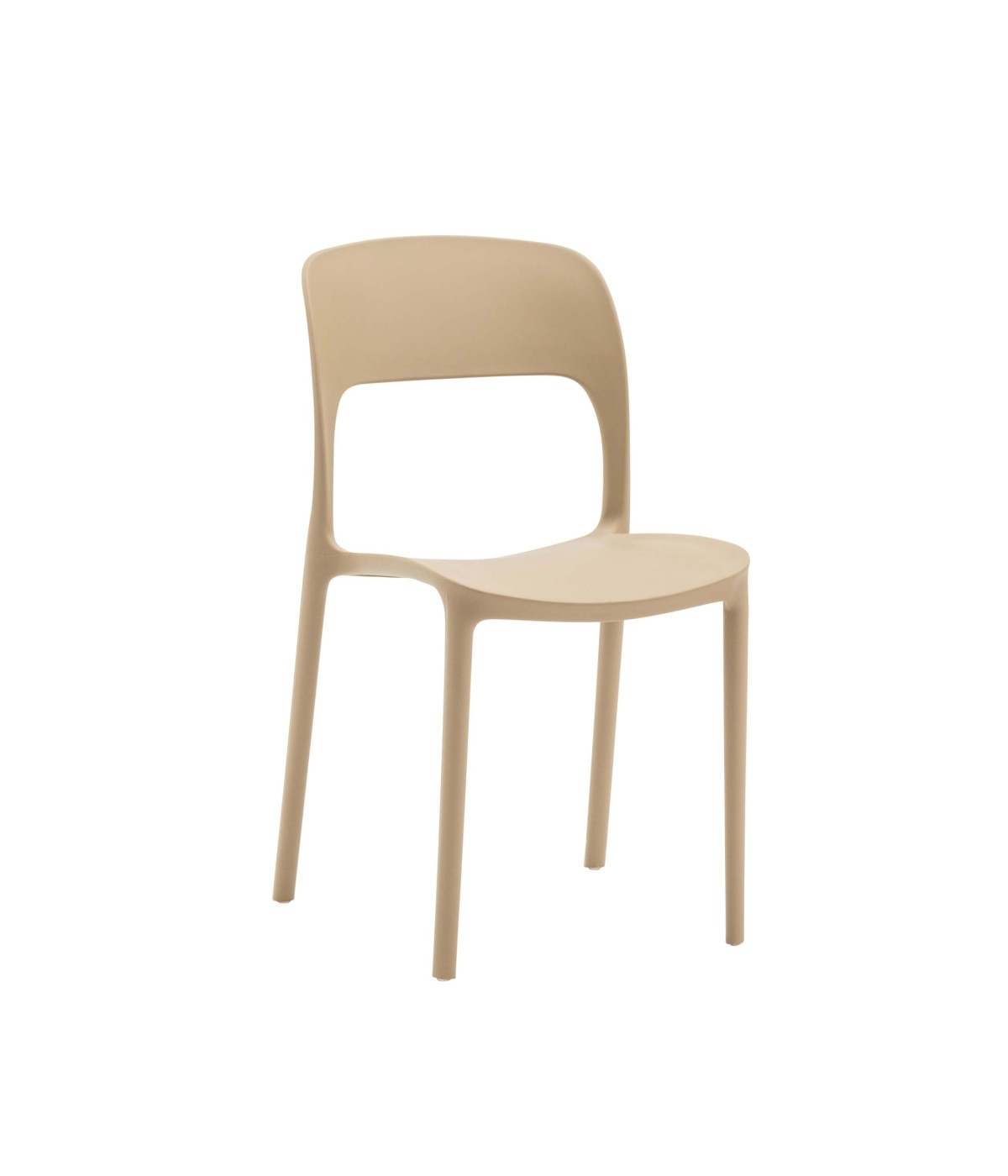 MOBILI 2G - SET 4 SEDIE IN POLIPROPILENE BEIGE IMPILABILE