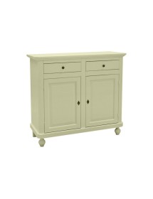 MOBILI 2G - MADIA CREDENZA IN LEGNO SHABBY CHIC 2 ANTE AVORIO 104X43X98