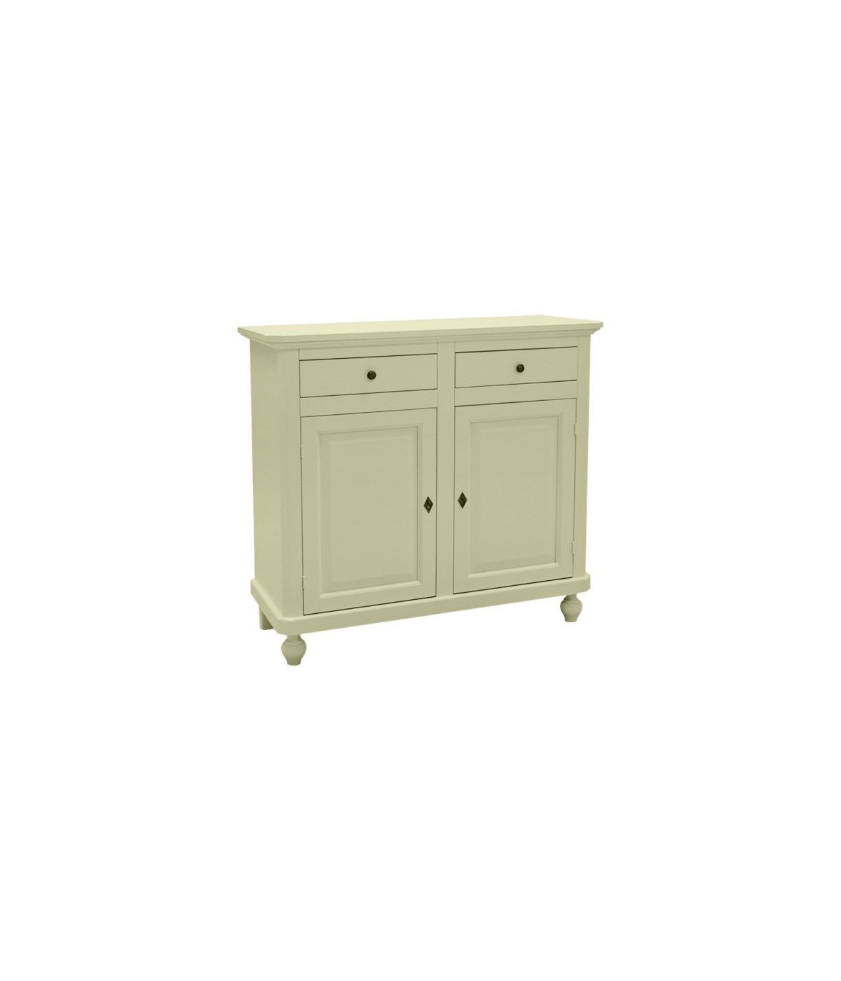 MOBILI 2G - MADIA CREDENZA IN LEGNO SHABBY CHIC 2 ANTE AVORIO 104X43X98