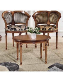 MOBILI 2G - TAVOLINO DA SALOTTO IN LEGNO INTAGLIATO CON FREGI