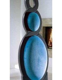 MOBILI 2G - SEDIA IMBOTTITA IN LEGNO LACCATO GRIGIO/AZZURRO