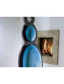 MOBILI 2G - SEDIA IMBOTTITA IN LEGNO LACCATO GRIGIO/AZZURRO