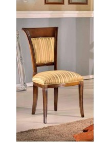 MOBILI 2G - SEDIA IMBOTTITA IN LEGNO MASSELLO INTAGLIATA CON FREGI