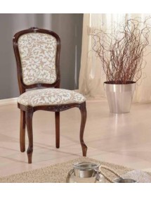 MOBILI 2G - SEDIA IMBOTTITA IN LEGNO MASSELLO INTAGLIATA CON FREGI