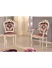 MOBILI 2G - SEDIA SHABBY CHIC IMBOTTITA IN LEGNO MASSELLO INTAGLIATA CON FREGI