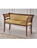DIVANETTO IMBOTTITO IN LEGNO CON FREGI 116X45X77