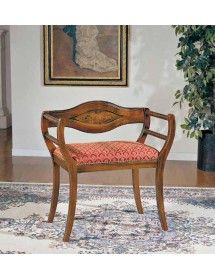 MOBILI 2G - POLTRONA IMBOTTITA IN LEGNO MASSELLO INTAGLIATA CON FREGI