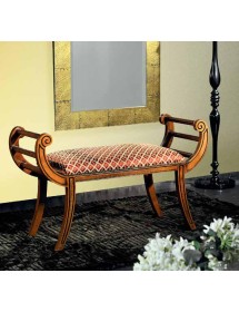 MOBILI 2G - PANCA IMBOTTITA IN LEGNO CON FREGI