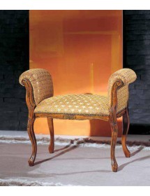 MOBILI 2G - PANCA IMBOTTITA IN LEGNO CON FREGI