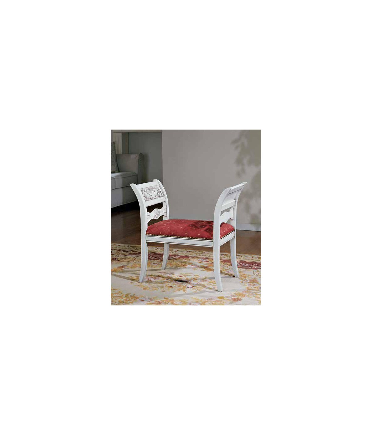 PANCA IMBOTTITA IN LEGNO SHABBY CHIC