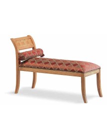 MOBILI 2G - PANCA IMBOTTITA IN LEGNO INTAGLIATO CON FREGI