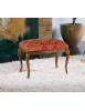 MOBILI 2G - PANCA IMBOTTITA IN LEGNO INTAGLIATO CON FREGI ORO