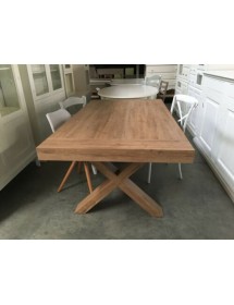 MOBILI 2G - TAVOLO RETTANGOLARE ALLUNGABILE ROVERE CONSUMATO 180X100 H.77 VISTA FRONTALE