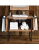 MOBILI 2G - MOBILE BAGNO INDUSTRIAL CORTINA IN LEGNO MASSELLO DI ABETE 120X56X83