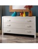 MOBILI 2G - CASSETTIERA 3 CASSETTI SHABBY BIANCO IN LEGNO MASSELLO DI ABETE