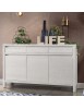 MOBILI 2G - CREDENZA 3 ANTE 3 CASSETTI SHABBY BIANCO IN LEGNO MASSELLO DI ABETE