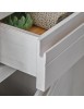 MOBILI 2G - CREDENZA 3 ANTE 3 CASSETTI SHABBY BIANCO IN LEGNO MASSELLO DI ABETE